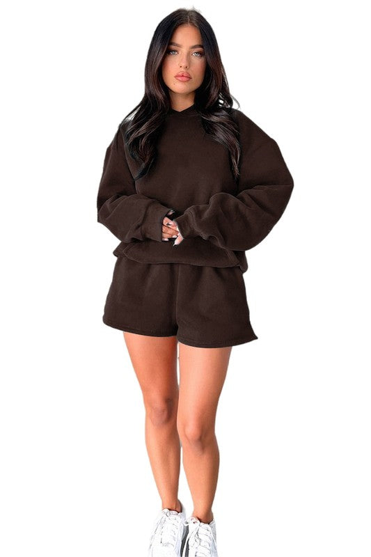 PULLOVER HOODIE AND SHORTS SET