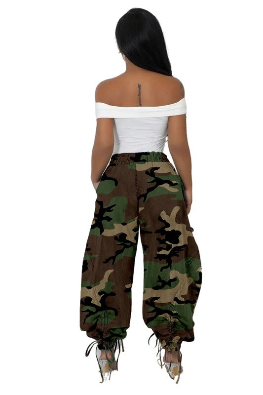 HAREM STYLE CARGO PANTS