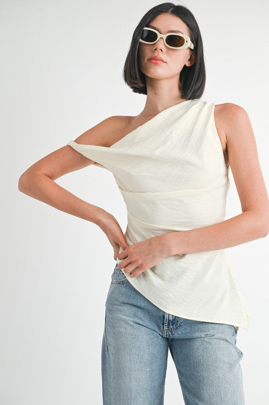 ASYMMETRICAL SHOULDER TUNIC TOP