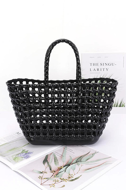 OPEN WEAVE JELLY TOTE