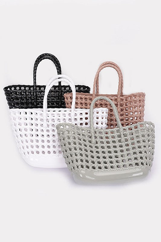 OPEN WEAVE JELLY TOTE