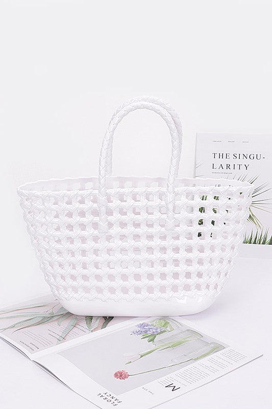 OPEN WEAVE JELLY TOTE