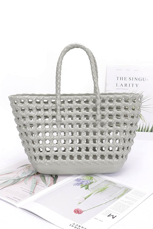 OPEN WEAVE JELLY TOTE