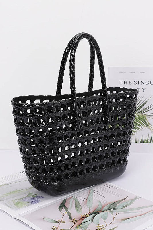 OPEN WEAVE JELLY TOTE