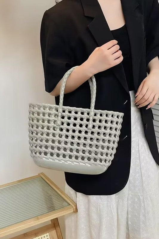 OPEN WEAVE JELLY TOTE