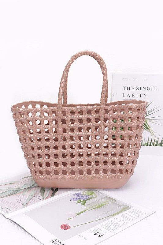 OPEN WEAVE JELLY TOTE