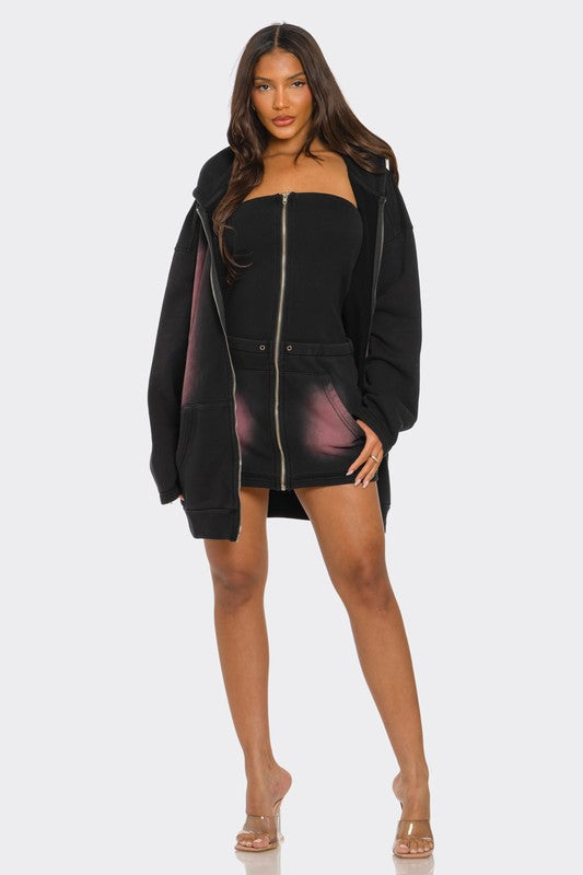 OVERSIZED OMBRE HOODIE