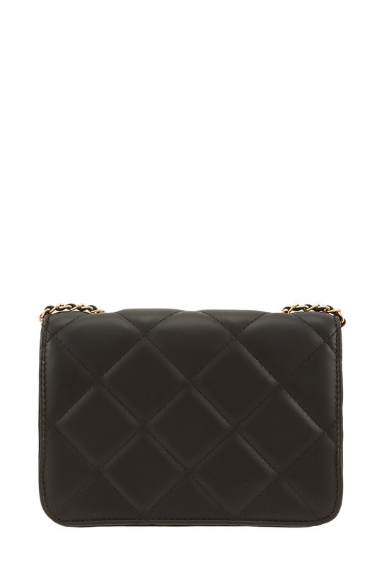 DIAMOND EMBELLISHED QUILTED MINI BAG