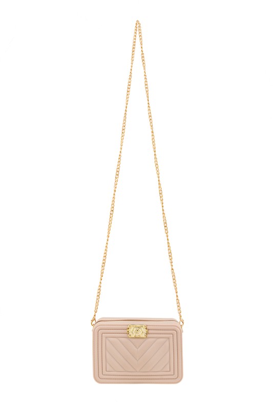 SQUARE JELLY CHAIN CROSSBODY BAG