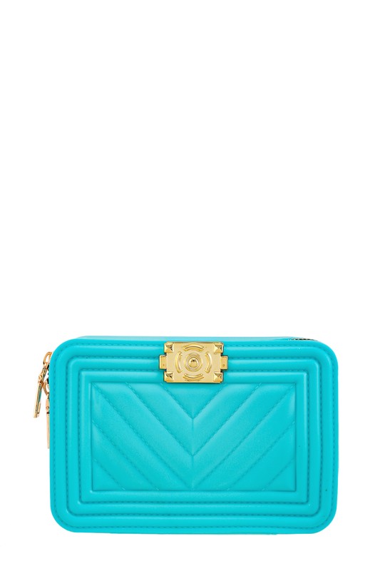 SQUARE JELLY CHAIN CROSSBODY BAG