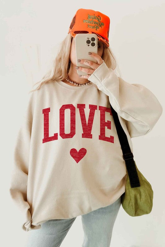 LOVE HEART VALENTINES OVERSIZED SWEATSHIRT