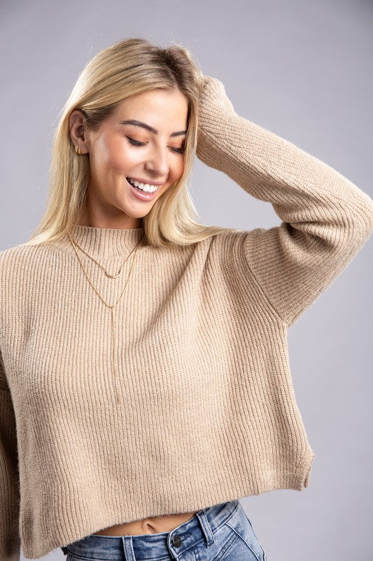 MOCK NECK PULLOVER