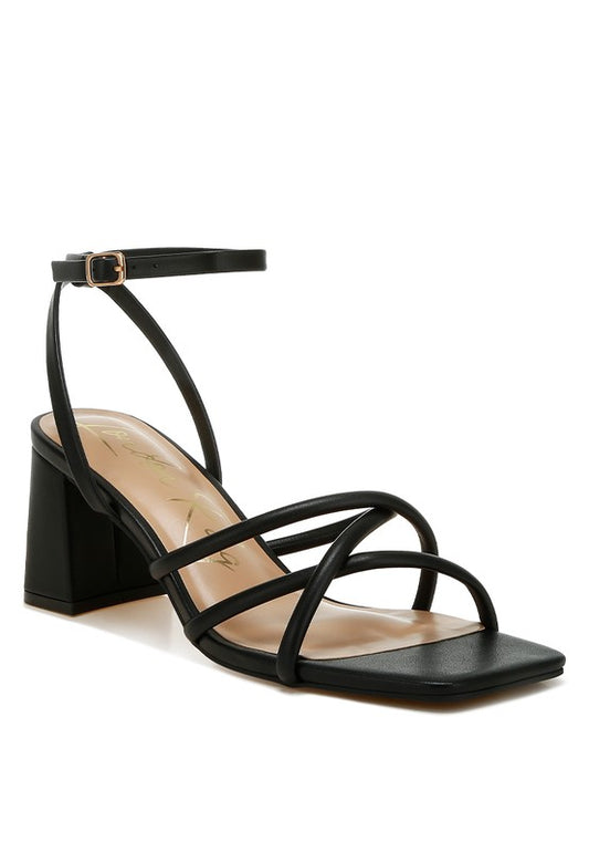 ALYONA LOW BLOCK HEEL STRAPPY SANDALS