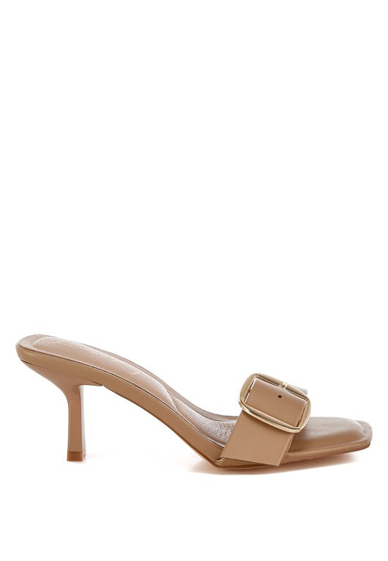 ACACIA BUCKLE STRAP SLIP ON HEELS