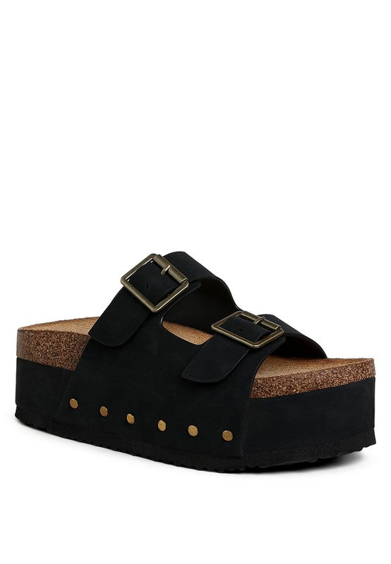 IMPALA STUDDED FAUX LEATHER SLIP ON SANDALS