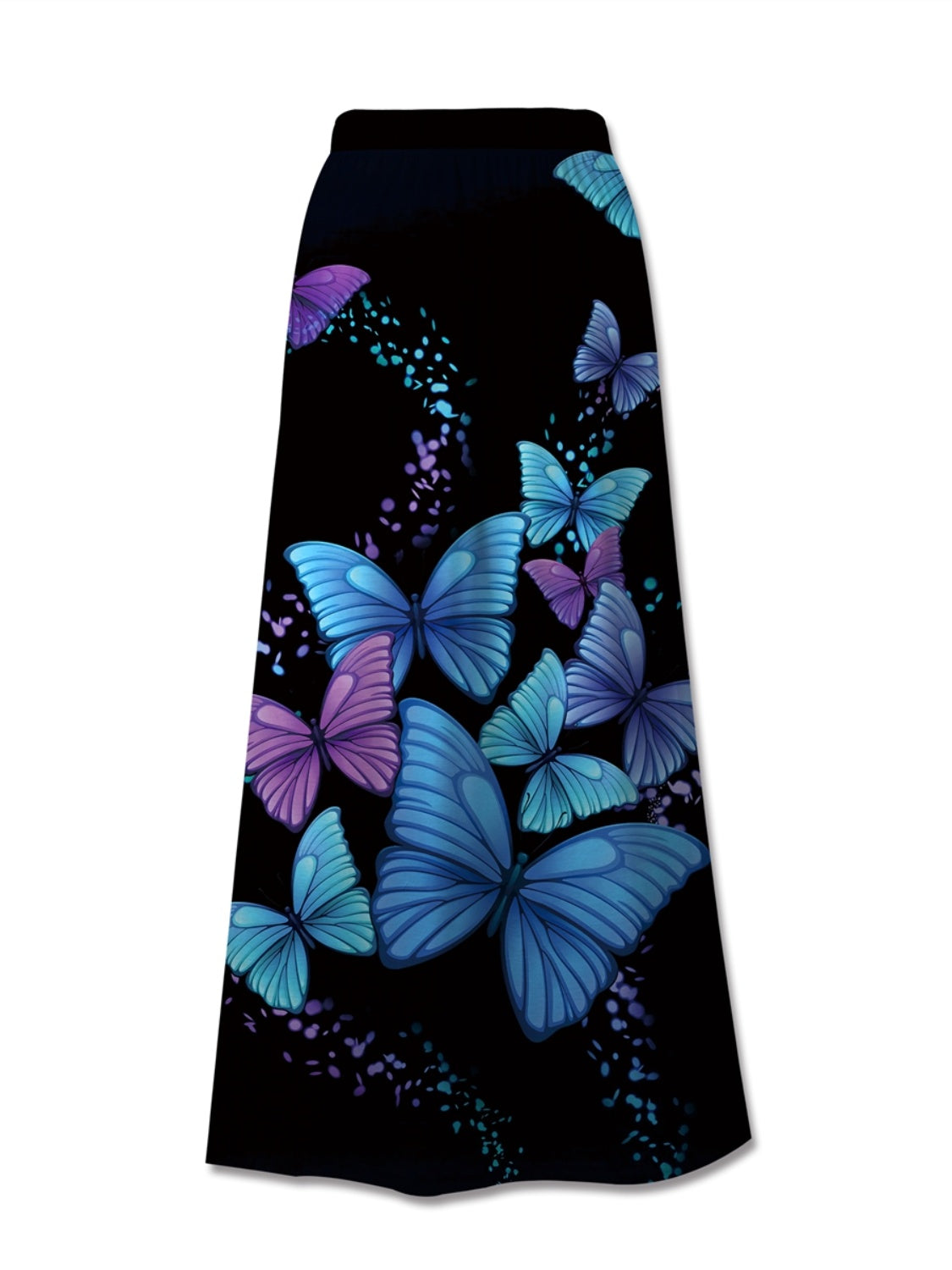 PRINTED ELASTIC WAIST MAXI SKIRT