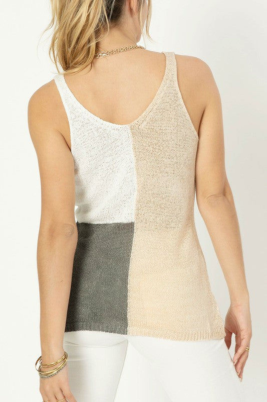 COLOR BLOCK CAMI TOP