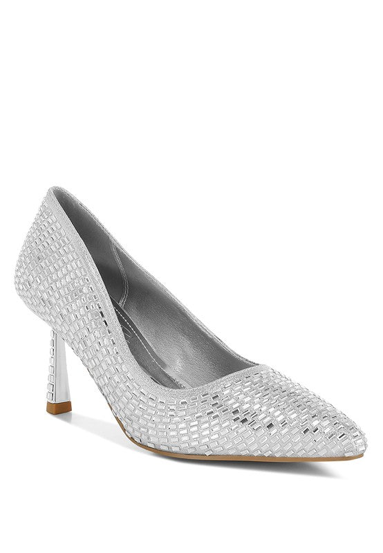 BENJAMIN'S RHINESTONES EMBELLISHED PUMPS