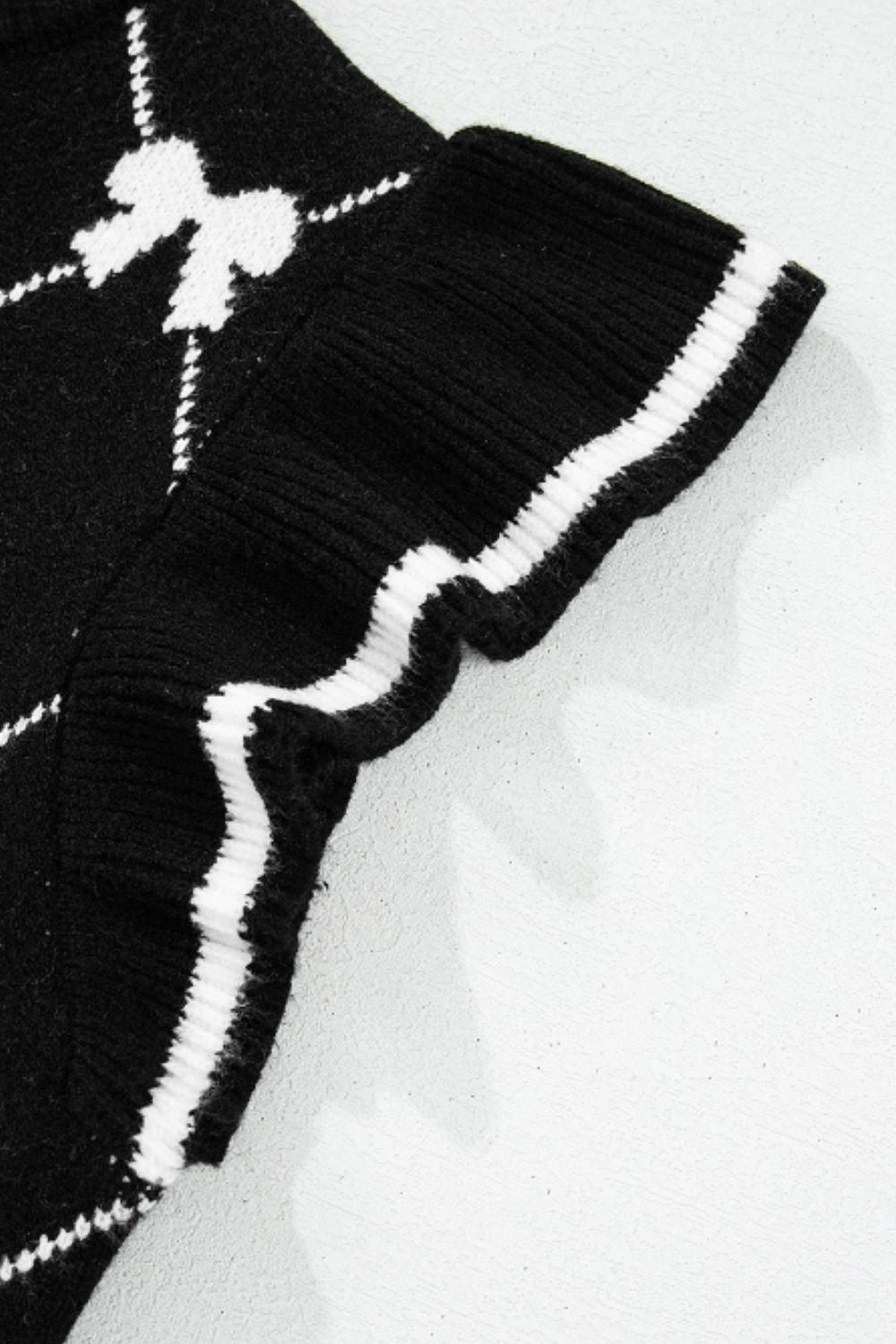BOW HALF ZIP SWEATER VEST