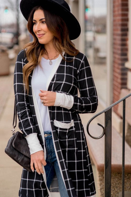 PLAID CARDIGAN