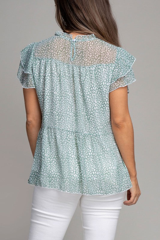 TIERED CHIFFON BLOUSE