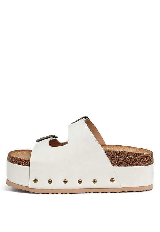 IMPALA STUDDED FAUX LEATHER SLIP ON SANDALS