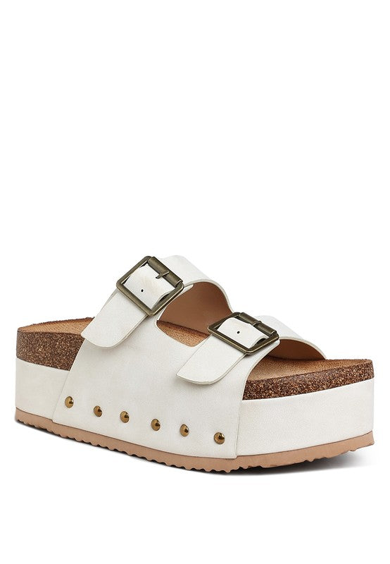 IMPALA STUDDED FAUX LEATHER SLIP ON SANDALS