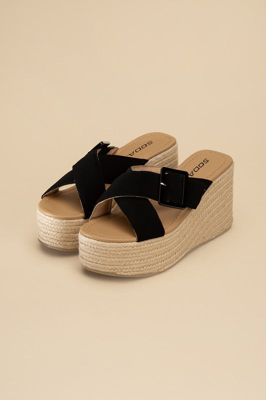 MANTA ESPADRILLE PLATFORM SLIDES