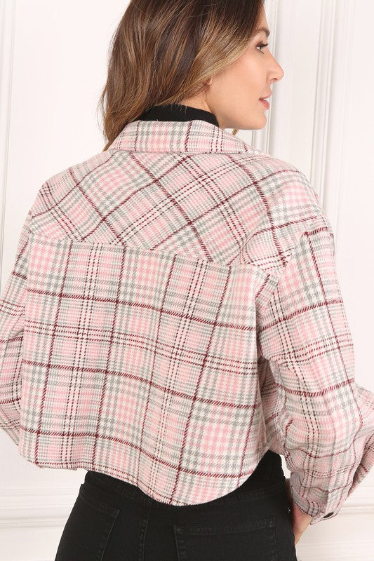 PLAID CROP JACKET