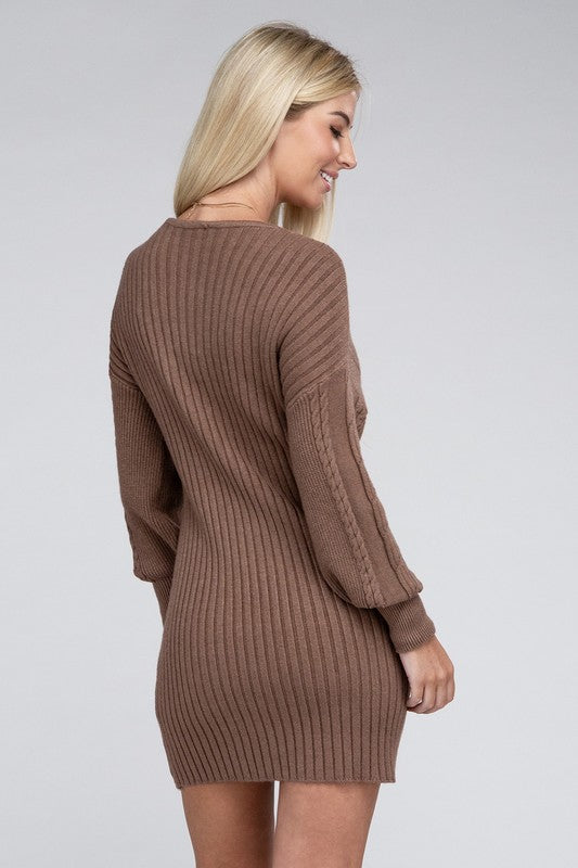 CABLE KNIT SWEATER DRESS