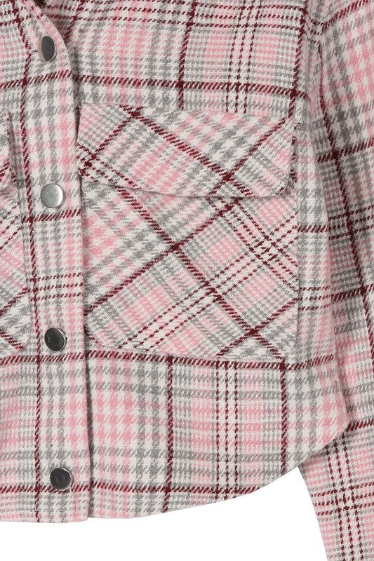 PLAID CROP JACKET