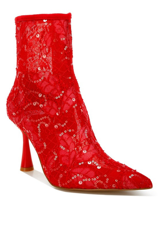 SAMIA SEQUIN LACE BOOTS