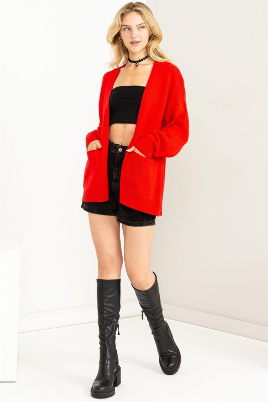 TRUE STORY OPEN FRONT CARDIGAN SWEATER