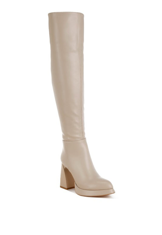 NENENA FAUX LEATHER KNEE-HIGH BOOTS