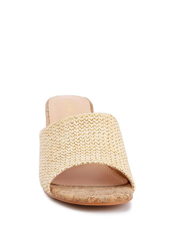 ADDIE BLOCK HEEL SLIP ON  SANDALS