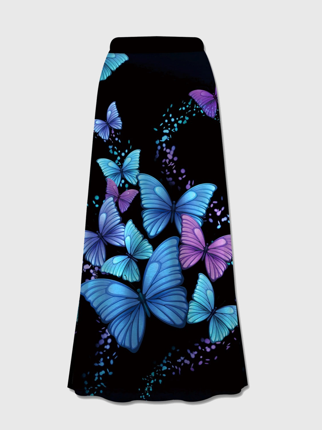 PRINTED ELASTIC WAIST MAXI SKIRT