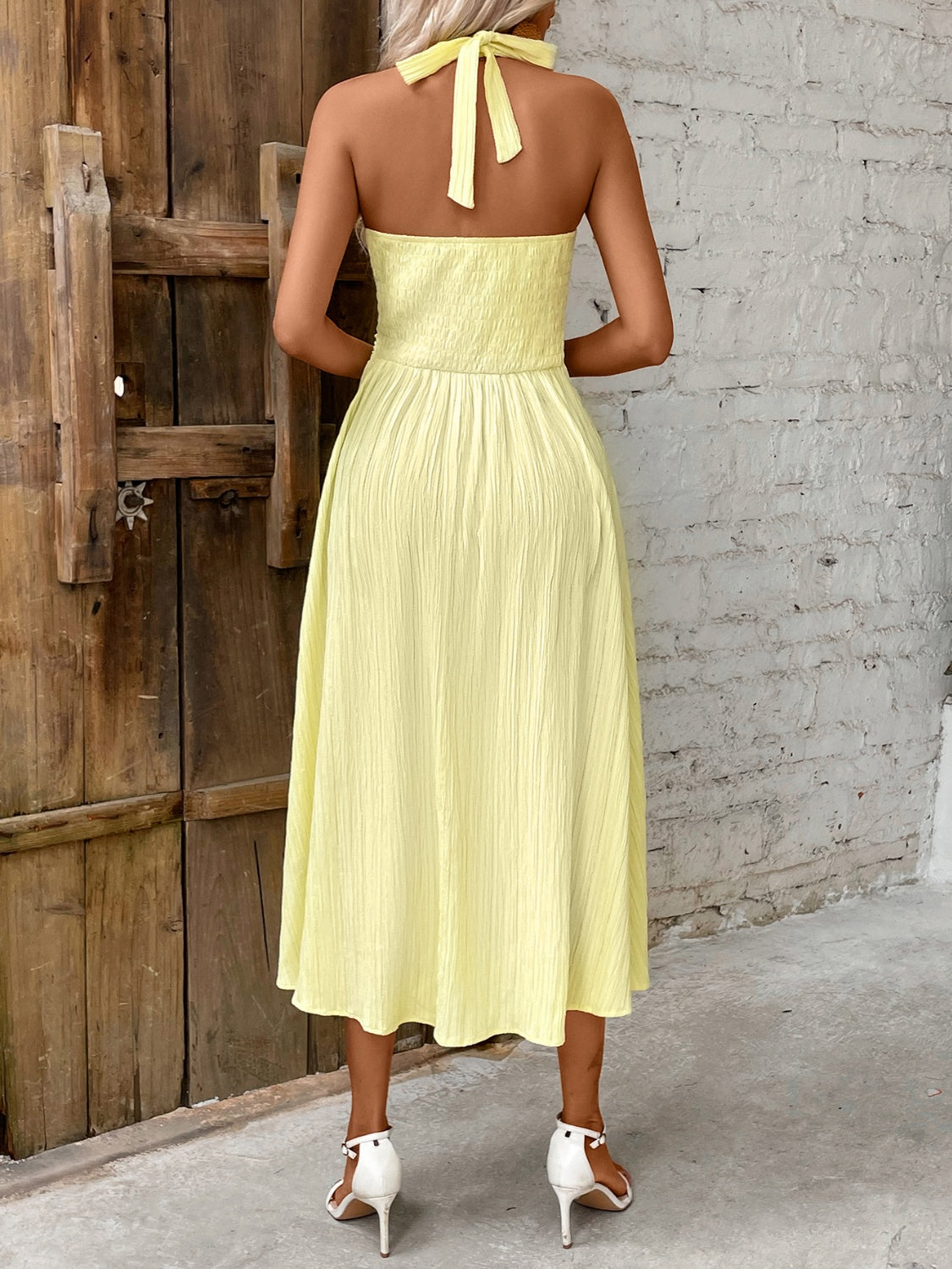 HALTER NECK MIDI DRESS