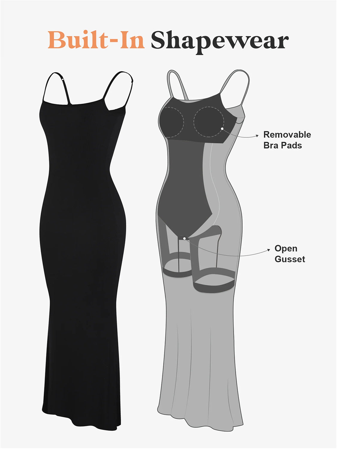 BASIC BAE BUILT-IN SHAPE WEAR SLEEVELESS MAXI DRESS