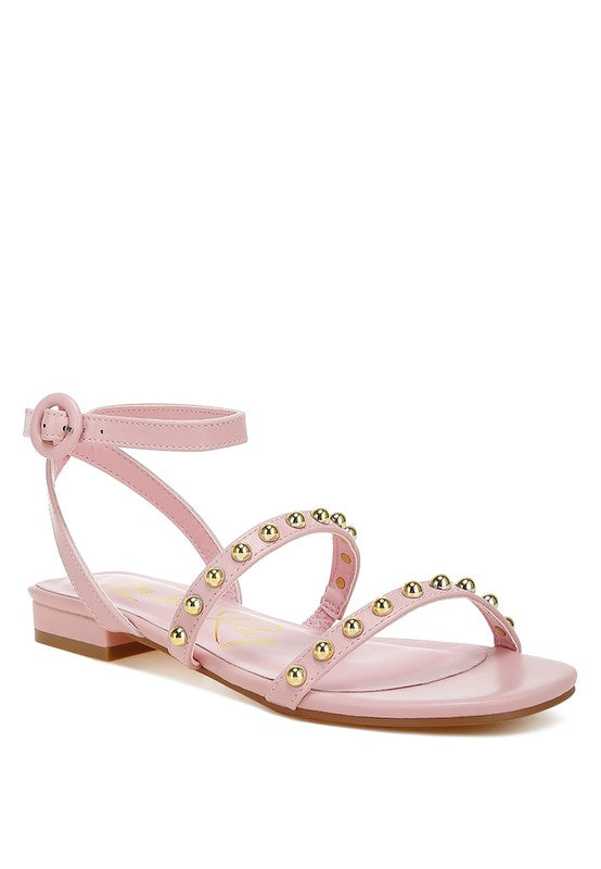 FLIPPITY STUDDED ANKLE STRAP SANDALS