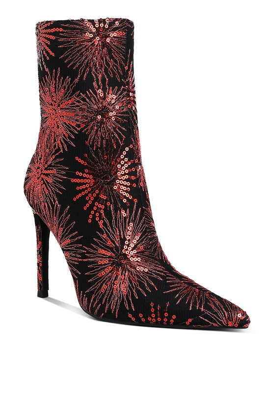 OLEANDER SEQUIN EMBELLISHED STILETTO BOOTS