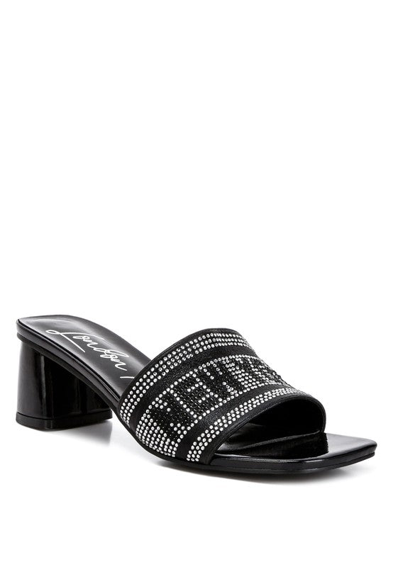 STUDIO 55 DIAMANTE EMBELLISHED NEW YORK SANDALS