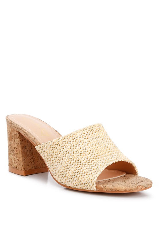 ADDIE BLOCK HEEL SLIP ON  SANDALS