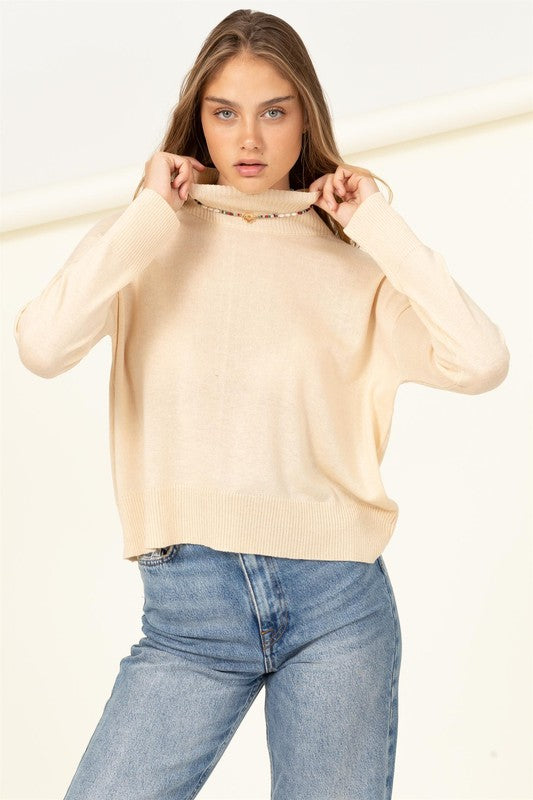 WARM PERSONALITY HIGH NECKLINE SWEATER