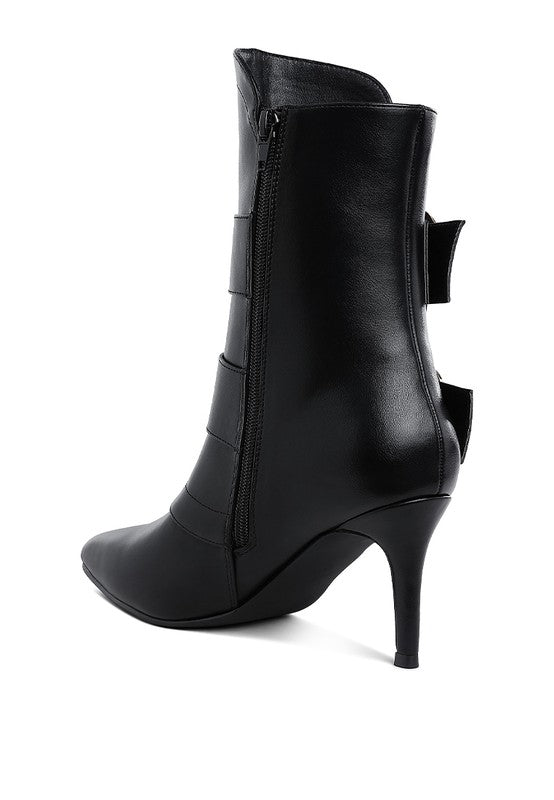 EBERA CHUNKY BUCKLE STRAP ANKLE BOOTS