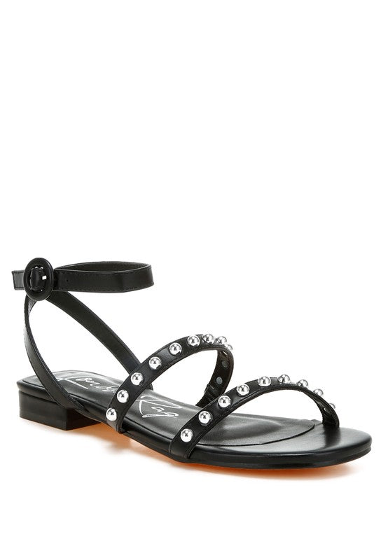 FLIPPITY STUDDED ANKLE STRAP SANDALS