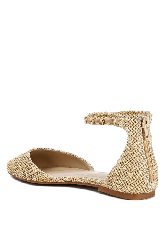 BUQISI CHAIN EMBELLISHED FLATS