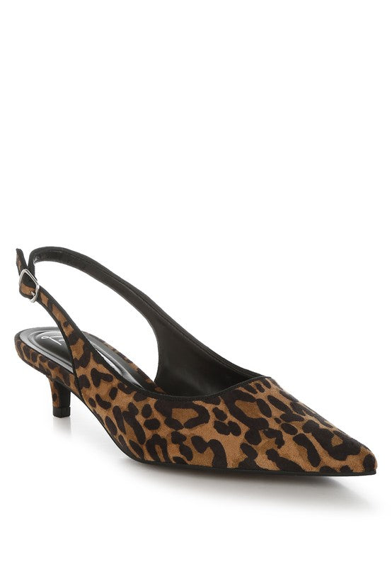 JAHARA SLINGBACK KITTEN HEEL SANDALS