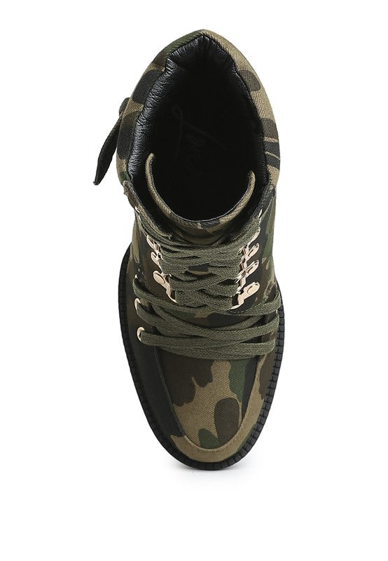 PALMETTO CAMOUFLAGE ANKLE BOOTS