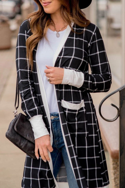 PLAID CARDIGAN