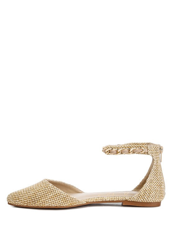 BUQISI CHAIN EMBELLISHED FLATS